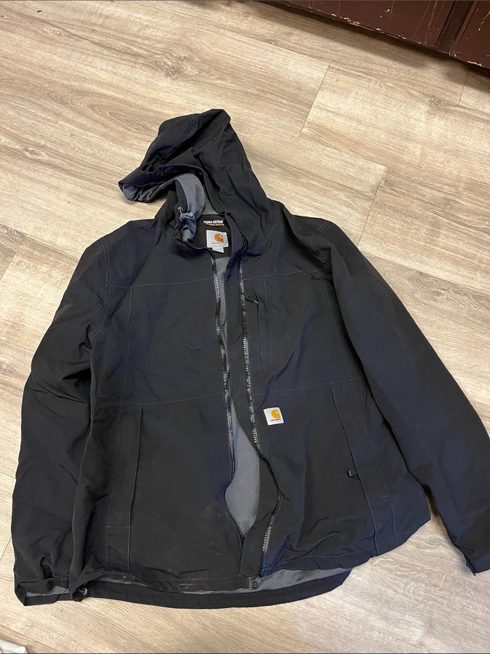 Carhartt Black Hooded Work Coat